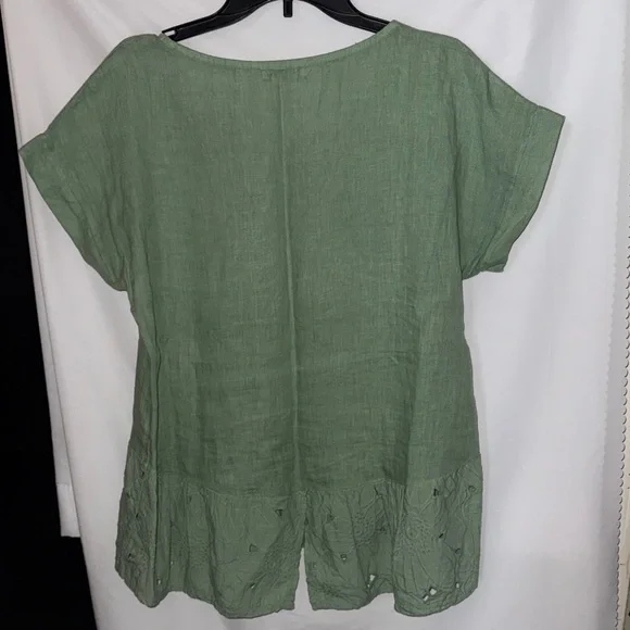 Terzo Millennio Linen Blouse with Embroidery made in Italy - Picture 7 of 7